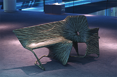 Amalgam Bench 2002 Chairs, metal wire, mdf, wood pattern tape 180 x 65 x 50cm, Unique