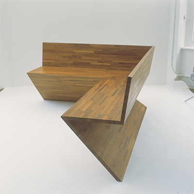 Sit Together Bench 2003 Solid iroko wood 1200 x 900 x 680mm