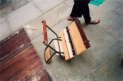 FWUW Double-sided-chair 2001 Chair, timber and plywood 500 × 450 x 600mm, Unique