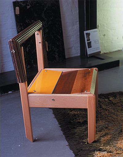 Anton Chair 2002 45 x 45 x 60cm Chair, Victorian hand rail, timber and plywood, Unique