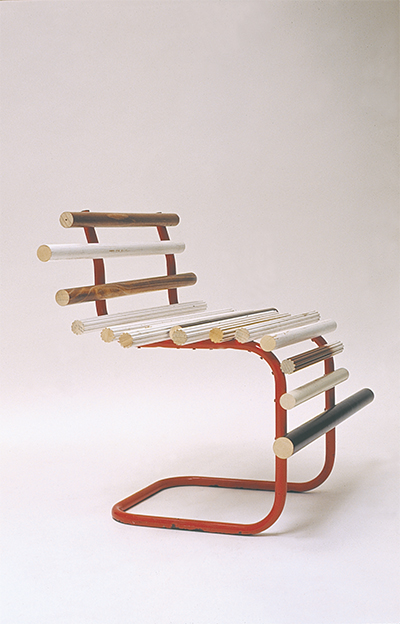 Dagmar Chair 2002 Chair frame, curtain rails 500 × 500 x 750mm, Unique