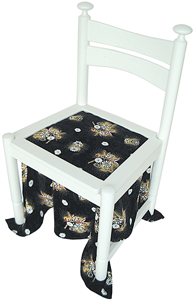 Skirt Chair 2003 chair, fabric, foam, plywood seat, spray paint 450 × 450 x 650mm, Unique