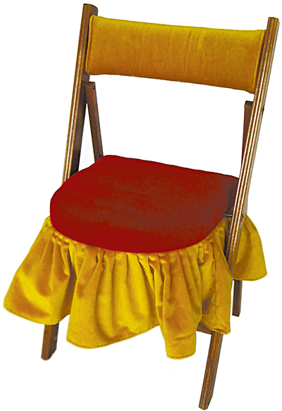 Wendy & Jim Folding Chairs 2003 Folding chairs, velvet fabric, foam 450 × 450 x 750mm, Unique