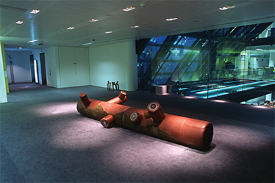 The Log 2002 Cardboard tube, foam, leather, suede, mdf, screws 50 x 40 x 500cm, Unique