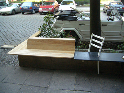 Berlino Bench 2004 Reclaimed furniture, wood