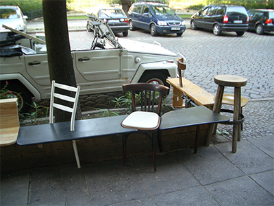 Berlino Bench 2004 Reclaimed furniture, wood