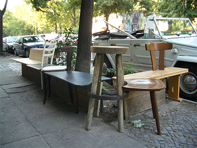 Berlino Bench 2004 Reclaimed furniture, wood