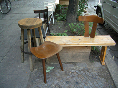 Berlino Bench 2004 Reclaimed furniture, wood