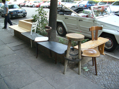 Berlino Bench 2004 Reclaimed furniture, wood