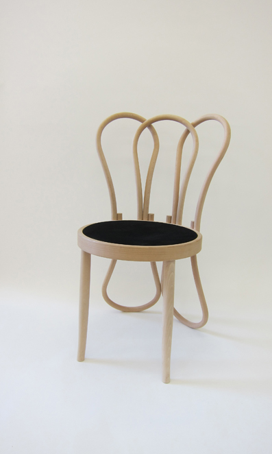 PostMundus 2012 Beech bentwood elements, beech plywood, suede, water-based matt lacquer finish