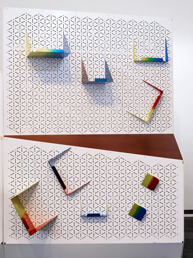 Welcome Desk 2011 Powder coated steel, anodised aluminium brackets