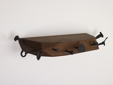 Hook Shelf 2009 Wood, oxidized silver
5 x 29 x 10 cm