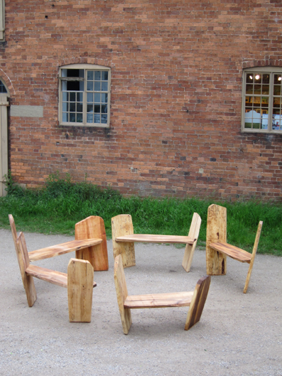 Calke Benches 2010 Lime wood felled from Calke Abbey