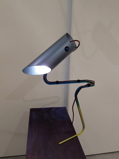 Composizioni  2011 Anodised aluminium lamp,rapid prototyped components, fabric cable, purple chest drawers