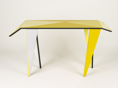 Off-Cut Console (Yellow) 2011 Laminate, black mdf
130 x 52 x 81cm