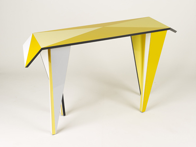 Off-Cut Console (Yellow) 2011 Laminate, black mdf
130 x 52 x 81cm
