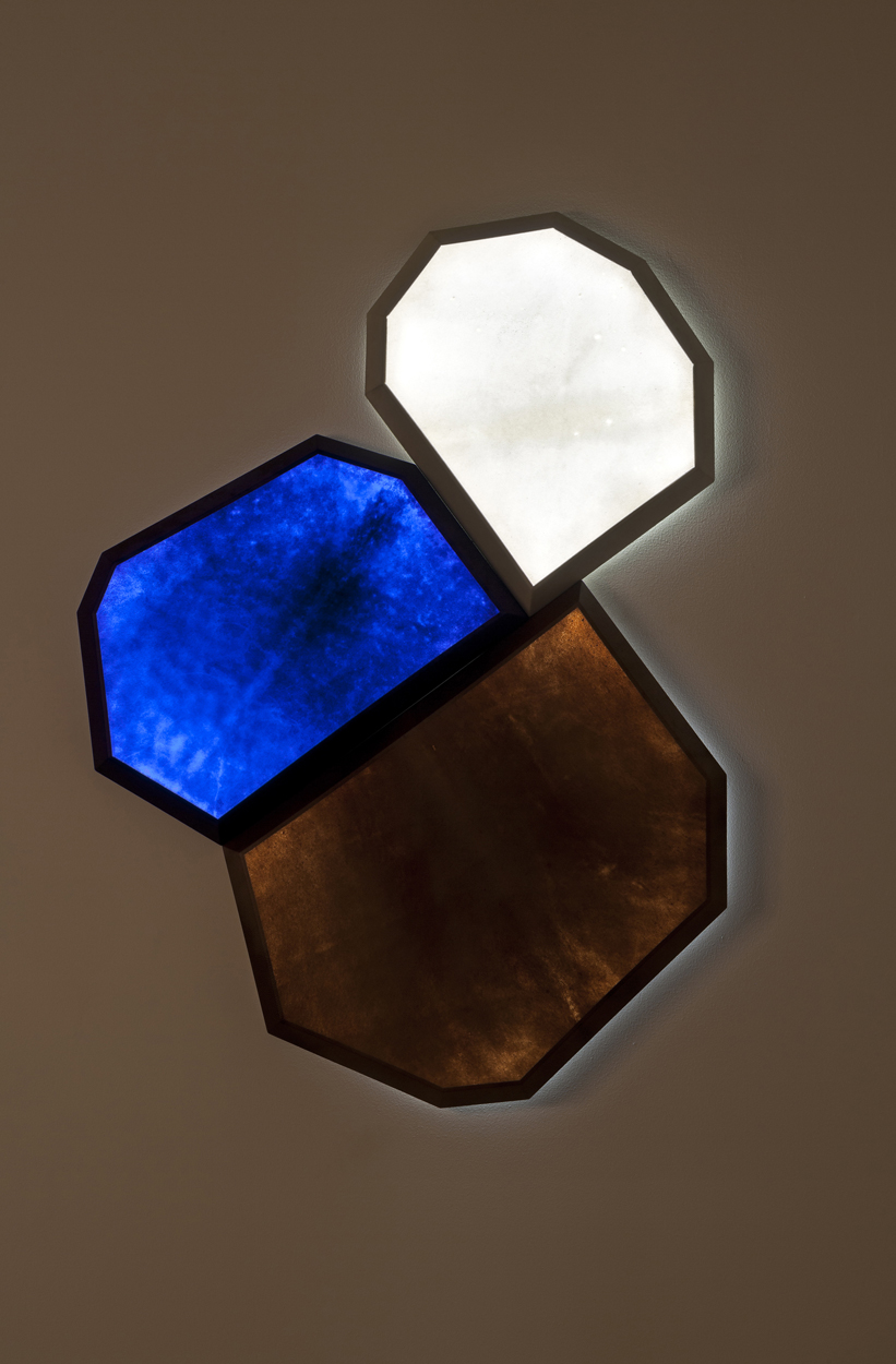 Percorino Light, 2013 parchment, beech moulding, polycarbonate sheet, led light fittings